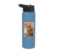 Samurai Woman with Cherry Blossom Tree Stainless Steel Insulated Water Bottle