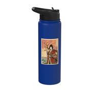 Samurai Woman with Cherry Blossom Tree Stainless Steel Insulated Water Bottle