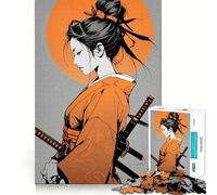 Samurai Woman with Katana 1000 Piece Jigsaw Puzzles for Teenagers Jigsaw Think Game Calm Mind Quality Edge (38x26cm)
