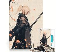 Samurai Woman with Katana Jigsaw Puzzles for Teenagers 1000 Pieces Wise Think Toy Leisure Fun Clear Cut Wall Art Decor (38x26cm)
