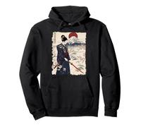Samurai Woman With Katana Sakura Mount Fuji Rising Sun Pullover Hoodie