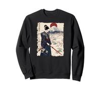 Samurai Woman With Katana Sakura Mount Fuji Rising Sun Sweatshirt