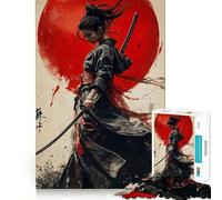 Samurai Woman with Red Sun 1000 Pieces Jigsaw Puzzles for Adults Mind Puzzle Soft Relax Image Assembly Santa Wish Item (38x52cm)