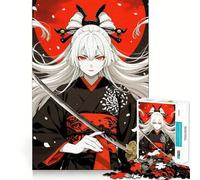 Samurai Woman with Sword 1000 Piece Jigsaw Puzzles for Adults Improve Memory Anxiety Relief Sharp Edge Wall Art Decor (50x75cm)