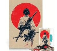 Samurai Woman with Swords And Red Sun 1000 Piece Jigsaw Puzzle for Teenagers Logic Toy Group Play Precision Cut Thoughtful Gift (38x26cm)