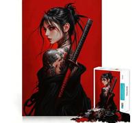 Samurai Woman with Tattoo 1000 Piece Jigsaw Puzzles for Teenagers Jigsaw Think Game Calm Mind Quality Edge (38x26cm)