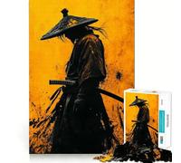 Samurai Yellow Silhouette Jigsaw Puzzles 1000 Piece for Adults Strengthen Recall Leisure Fun Quality Edge Elegant Gift (38x52cm)