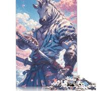 Samurai Zebra Sakura 1000 Piece Jigsaw Puzzle Family Fun Jigsaws for Adults And Challenging Game,stress Relief Games And Unique Gifts 1000pcs (75x50cm)