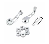 SAMWDK Glass Lifter 2piece Universal Car Window Rocking Handle Riser Winder Aluminum Alloy Winder Handle Crank Riser Kit Silver/Black Car Window Regulator(Type A Silver)