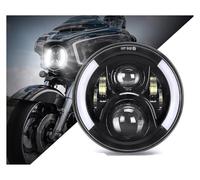 SAMWDK Motorcycle Front Headlight 7 Inch LED Motorcycle Headlight Amber Turn Signal 4.5 Inch Fog Light For Classic For Electra For Heritage For Softail H4 Headlamp(7inch black)