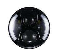 SAMWDK Motorcycle Front Headlight Motorcyce 7 Inch Round LED Headlight With 7" Mounting Bracket Ring Support For Road For King For Steet For Glide For Touring Accessories(Black light only)