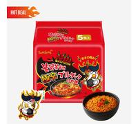 Samyang Buldak 2X Spicy Chicken Ramen - 140g ( 5 Pack) | Double the Heat, Double the Challenge! | Authentic Korean Flavor