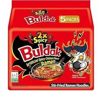 Samyang Buldak 2x Spicy Hot Chicken Flavour Ramen Multipack 140g x 5 Packs | Authentic Korean Instant Noodles | Extra Hot Fire Noodles | Challenge Ramen | Imported Korean Food