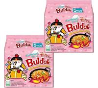 Samyang Buldak Carbonara Hot Chicken Flavour Ramen Multipack 130g x 10 Packs | Authentic Korean Instant Noodles | Creamy Carbonara Sauce | Spicy Chicken Flavour | Quick & Easy Meal