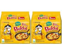 Samyang Buldak Cheese Hot Chicken Spicy Korean Instant Noodles, 5x140g (Pack of 2)