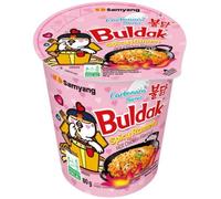 Samyang Buldak Hot Chicken Carbonara Cup Noodles 80g (Pack of 6) | Authentic Korean Instant Cup Noodles | Creamy Carbonara & Spicy Chicken Flavour | Ready in Minutes | Imported Korean Noodles