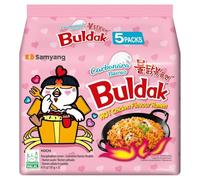 Samyang Buldak Noodles Carbonara 5 Pack, Korean Spicy Chicken Ramen, Carbonara Ramen Noodles, Hot Stir Fry Instant Noodles 130g x5