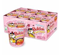 Samyang Buldak Noodles Cup 80g Pack of 12 - Korean Instant Ramen Buldak Noodles Pot Small Cup Format - Spicy Hot Noodles Stir Fry Style Cup Ramen