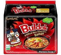 Samyang Chicken Ramen Noodles (140 x 5) Gram - Instant Korean Style Spicy Flavour - Quick & Delicious Instant Chewy Noodles (Pack of 1, Samyang Stew Type Noodles)