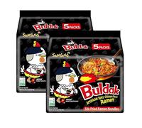 Samyang Chicken Ramen Noodles (140 x 5) Gram - Instant Korean Style Spicy Flavour - Quick & Delicious Instant Chewy Noodles (Pack of 2, Samyang Spicy Chicken Noodles)