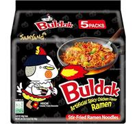 Samyang Chicken Ramen Noodles (140 x 5) Gram - Instant Korean Style Spicy Flavour - Quick & Delicious Instant Chewy Noodles (Pack of 1, Samyang Spicy Chicken Noodles)
