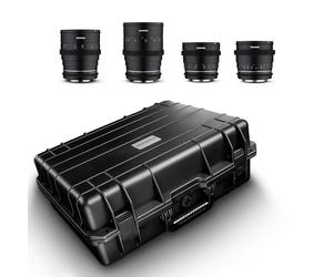 Samyang MF 24/35/50/85 MK2 Video Case Set MFT - Samyang MK2 Cine Lenses MFT Set in Case, 24, 35, 50, 85mm Fixed Focal Length, T1.5, 8K, Follow Focus Sprockets, for Full Format, APS-C & MFT