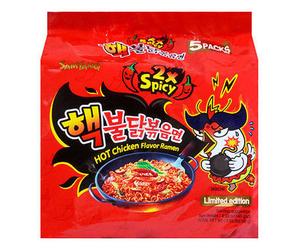 Samyang Spicy Hot 2X Spicy Ramen Buldak Chicken Noodles 140g (5 Packs) HALAL