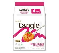 Samyang Tangle Kimchi Rosé Tangluccine - 4 Pack | Korean Fettuccine Noodles with Creamy Rosé & Kimchi Sauce | Quick, Easy & Delicious Instant Meal, 110g Per Pack | Authentic Korean Flavor