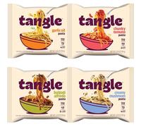 Samyang Tangle Pasta Variety Pack of 4 - Garlic Oil, Chunky Tomato, Bulgogi Alfredo & Creamy Mushroom - Korean-Style Instant Pasta, High Protein, Ready in Minutes