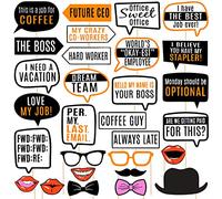 Samyuktha 29 pcs Office Photo Booth Props, Funny Adult Work Party Props for Office Birthday Celebration