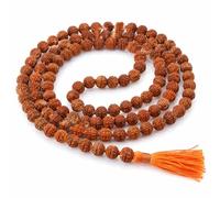 Samyuktha 5 Mukhi Rudraksha Mala | Lab Certified 108+1 Beads Five Face Panchmukhi Mala for Men and Women (Color: Brown, Size : 8 MM)