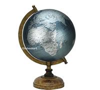 Samyuktha Educational/Antique Globe with Brass Antique Arc and Wooden Base/World Globe/Home Decor/Office Decor/Gift Item / 8 inches (Marquise Silver)
