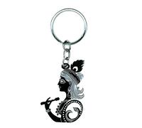 Samyuktha Sri Krishna Key Chain Metal | God Krishna Keychain Black Finish | Spiritual Key Holder for Bike, Car, Home Keys | Religious Gift, Hindu God Keyring (10 cm)
