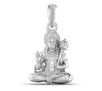 Samyuktha Sterling Silver (92.5% purity) God Hanuman (Big Size) Pendant for Men Pure Silver Lord Bajrang Bali Locket for Good Health & Wealth, Sterling Silver, No Gemstone