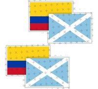 SAN ANDRÉS + Colombia Flag Pair, 75mm (Approx. 3") StickersWorld Vinyl Bumper Stickers, Decals (x2) - Colombian + Archipelago of San Andrés, Providencia and Santa Catalina Combination Flag Pair