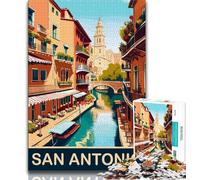 San Antonio 1000 Piece Jigsaw Puzzles for Adults Gifts,Decompressing Intellectual Educational Toy Great Gifts And Toys 38x26cm