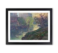 San Antonio River By Julian Onderdonk Classic Painting Framed Print | A2 Black Framed Wall Art | Ready to Hang | Classic Landscape Picture | Living Room Bedroom Lounge Office