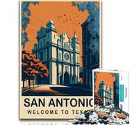 San Antonio Texas 1000 Piece Jigsaw Puzzles for Teenagers,Help The Brain Exercise Addictive Toys to Cultivate Patience Unique Challenge Game 38x26cm