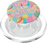 San Antonio Texas Colorful Fiesta Chalk Art Graphic PopSockets PopGrip for MagSafe