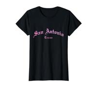 San Antonio Texas Pride Vintage Old School English Font Value Graphic T-Shirt, Women, Black, M