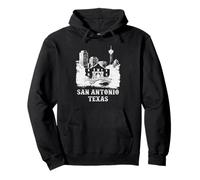 San Antonio Texas Vintage Skyline With The Alamo Retro Pullover Hoodie
