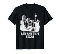 San Antonio Texas Vintage Skyline with The Alamo Retro T-Shirt
