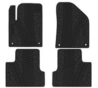 San Auto Car Floor Mat for Jeep Cherokee 2014 2015 2016 2017 2018 2019 2020 2021 Custom Fit Rubber Auto Liners Set All Weather Protection Heavy Duty Odorless Full Black