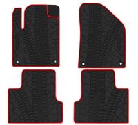 San Auto Car Floor Mat for Jeep Cherokee 2014 2015 2016 2017 2018 2019 2020 2021 Custom Fit Rubber Auto Liners Set All Weather Protection Heavy Duty Odorless Black Red