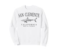 San Clemente California Vintage Shark Black Art Outline Sweatshirt