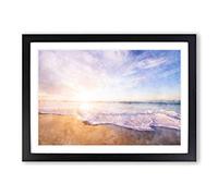 San Diego Beach Painting Framed Print | A2 Black Framed Wall Art | Ready to Hang | Modern Beach Picture | Living Room Bedroom Lounge Office