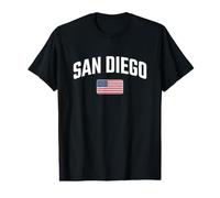 San Diego - California - American Flag - Throwback Classic Value Graphic T-Shirt