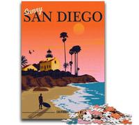 San Diego California Beach Jigsaws 1000 Pieces for Teenagers, Challenging Game Toys Wall Decoration Unique Birthday And Xmas Gifts 1000pcs(26x38cm)