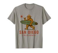 San Diego California Bear Surf Board Shaka Cali Vibes T-Shirt