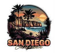 San Diego California Design A Souvenir Die Cut Flat Magnet 2-Inch